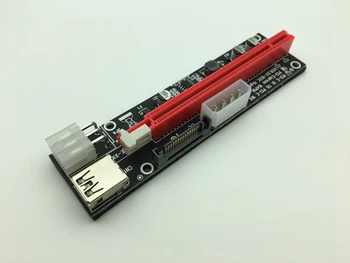 

New 3 in 1 Molex 4Pin SATA 6PIN PCIE PCI-E PCI Express 16x Slot Riser Card 1x to 16x USB 3.0 Cable For Bitcoin BTC Miner Mining