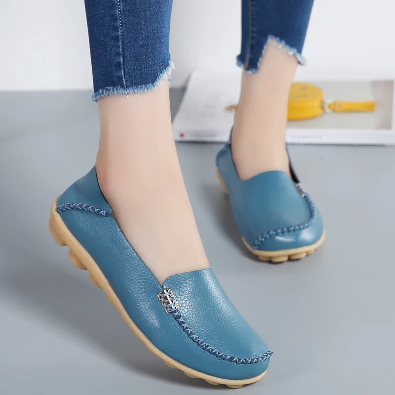 Hot Sale Women Round Head Shoes Solid Color Sewing Women Summer Comfy Flat Sneakers Leisure Walking Femininas Footwear Plus Size 