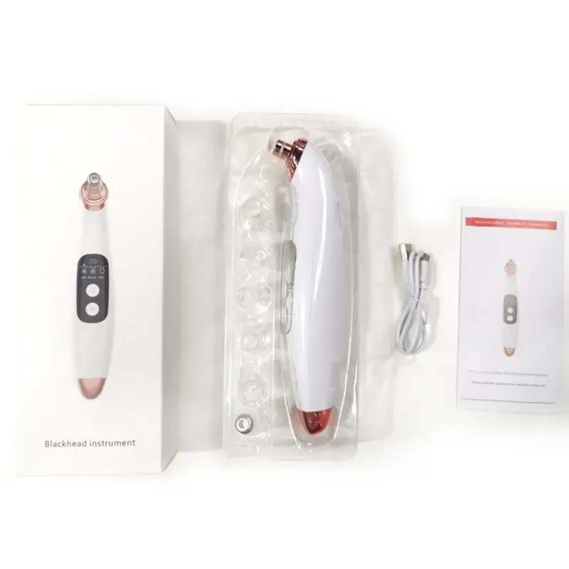 

B01 Electronic LCD Blackhead Remover Vacuum Suction Acne Pore Cleaner 6 Suckers Q0KD