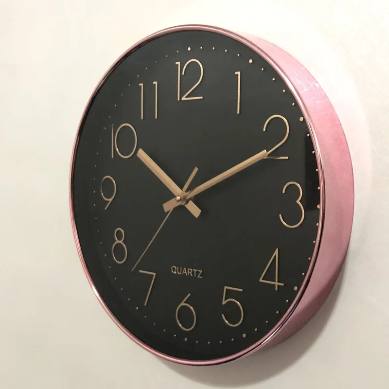 Настенные часы 3d из розового золота в скандинавском стиле бесшумные современные