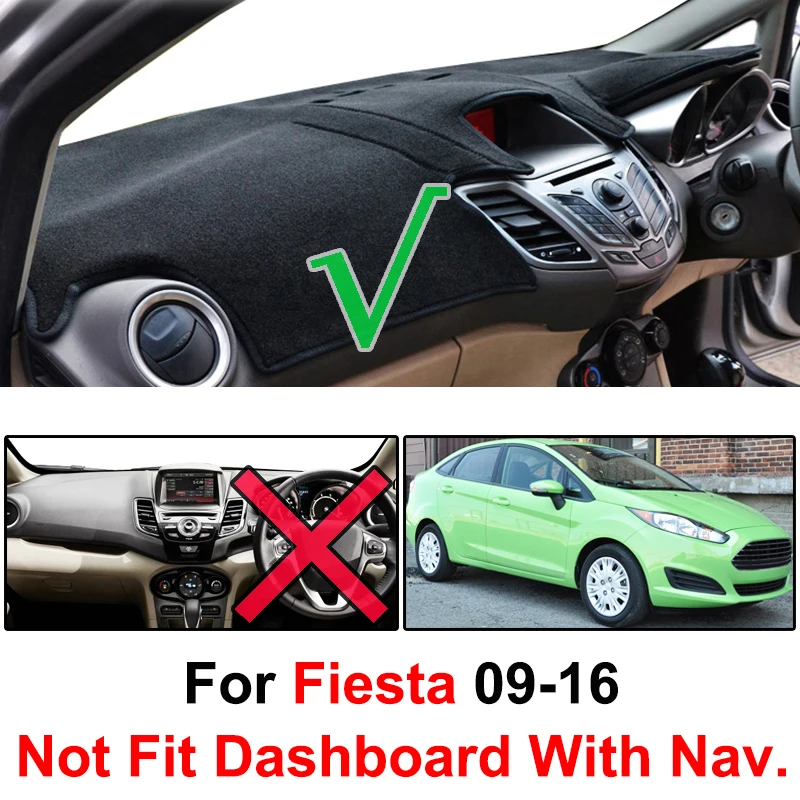 Xukey накладка на приборную панель, подходит для Ford Fiesta 2009-2011 2012 2013 коврик для приборной панели, защита от солнца, крышка для приборной панели