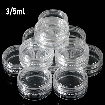 

12Pcs 3ml/5ml Clear Cosmetic Sample Mini Pot/Jar Box Jewelry Bead Storage Box Small Round Container Jars Make Up Organizer Boxes