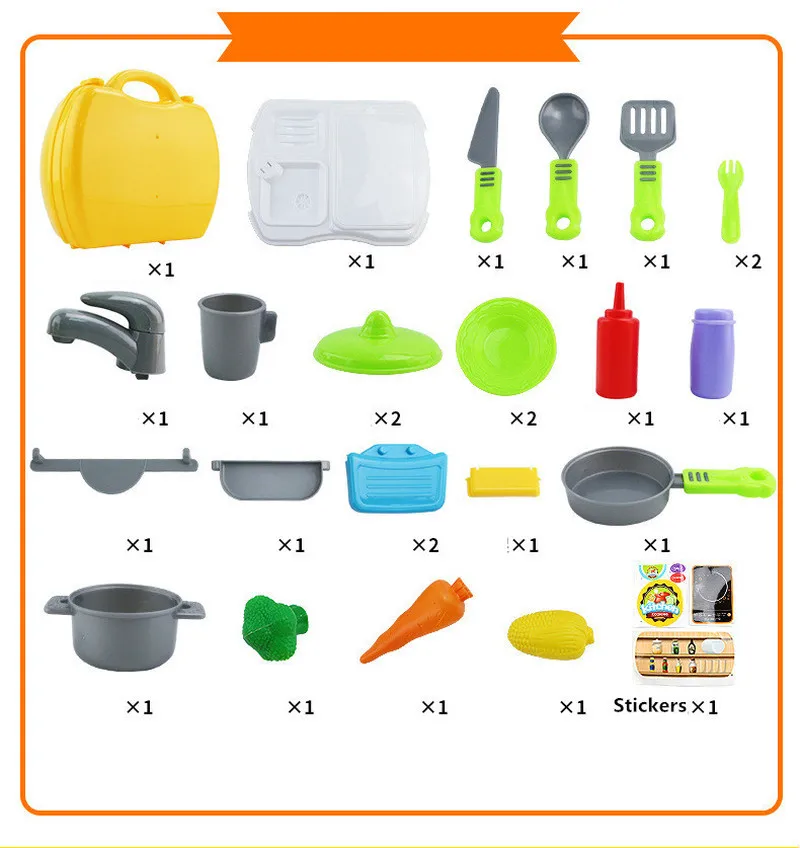 DIY Simulation Kitchen toys For children girls cooking Tool Toy set Educational Model Building Kit Pretend Play Toys For Kids