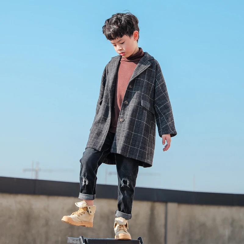 Детская верхняя одежда boys'верхняя одежда г. Новая весенне-осенняя стильная длинная ветрозащитная одежда Детская осенняя одежда в Корейском стиле