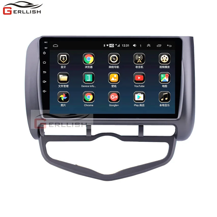 Полный сенсорный экран android автомобильный gps навигация Мультимедиа dvd-плеер для Honda fit jazz 2002-2008 стерео