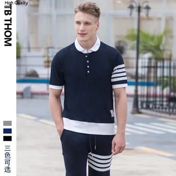 

men's Peter Pan Collar pactchwork summer t-shirts short sleeve casual tees men 100% cotton design t-shirts for male gray