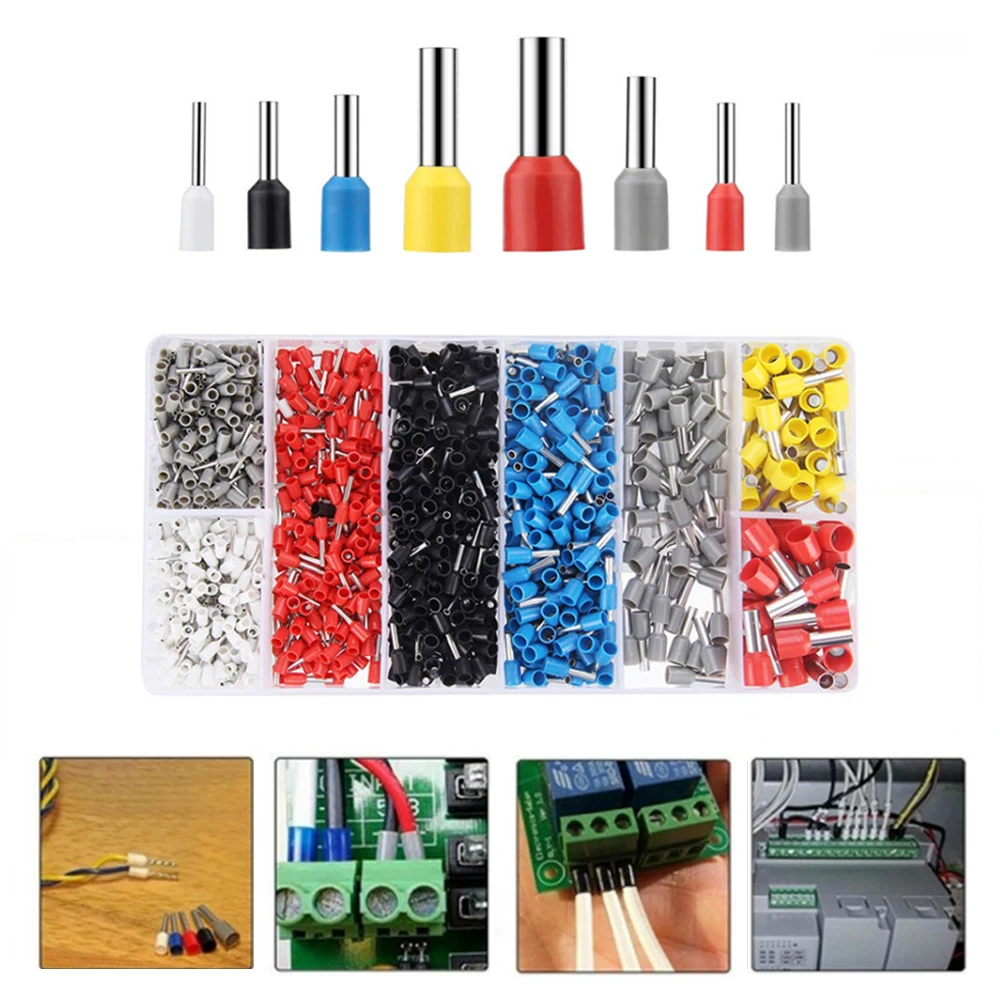 Conector de Cable, terminales de tubo eléctrico, múltiples estilos de caja,  Terminal de manga de prensado preaislado, compatible con 700/1200  piezas|Terminales| - AliExpress