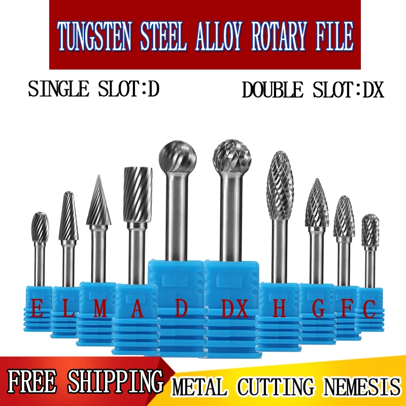 

Hand tool accessories burr drill bit hard rotary alloy rotary file D (DX) woodcarving cylindrical ball end milling cutter Metal