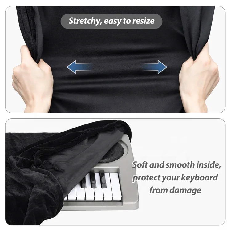 Растягивающаяся бархатная Водонепроницаемая цифровая клавиатура воздуховод чехол для пианино