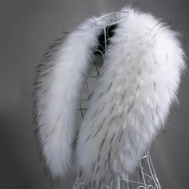 Женский воротник из искусственного меха енота зимняя женская куртка с капюшоном