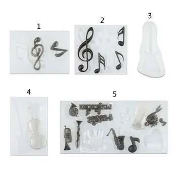 

Musical Note Guitar Lover Jewelry Pendant Music Art Theme Instruments Resin Casting Silicone Mold Jewelry Making Tools