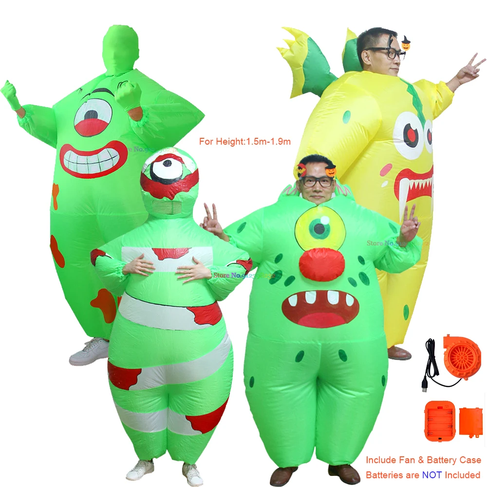 Надувные костюмы одноступенного монстра клоуна зомби демона дьявола для