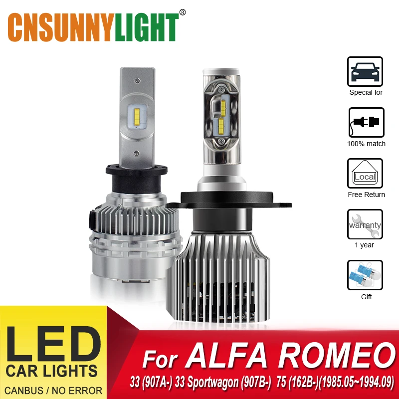 CNSUNNYLIGHT светодиодный налобный фонарь для ALFA ROMEO 33(907A_) 33 Sportwagon(907B_) 75(162B_)(1985,05-1994,09) противотуманная фара H4 Лампа