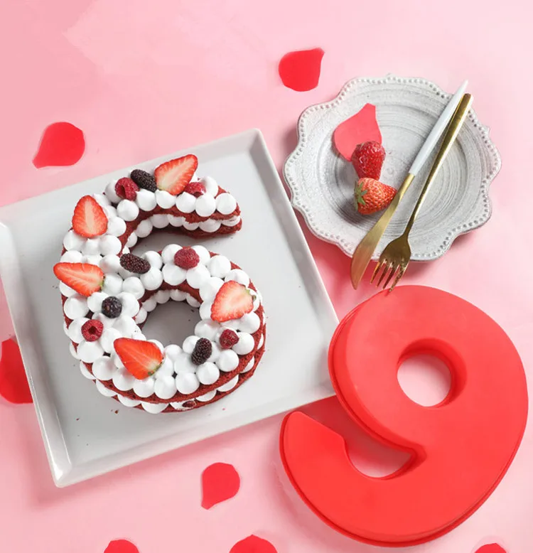 9 шт силиконовые цифровые формы для торта, форма для украшения тортов, инструмент для свадьбы, дня рождения, юбилея