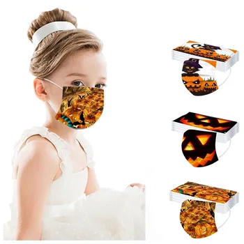 

Children's Face Cover maschere maschere Cartoon Mouth Cover Mask 30 PC Halloween Printed Breathable Daily Care Disposable Mask