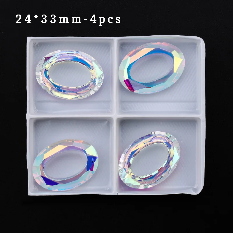 24x33mm-4pcs Оптом много граненый хрусталь бусины ювелирные изделия кристалл AB все стили - Цвет: 24x33mm-4pcs