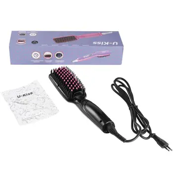 

U-Kiss 50-70W Automatic Digital Hair Straightener Quick Heat Adjustable Temperature Ionic Technology Ion Brush LCD Display
