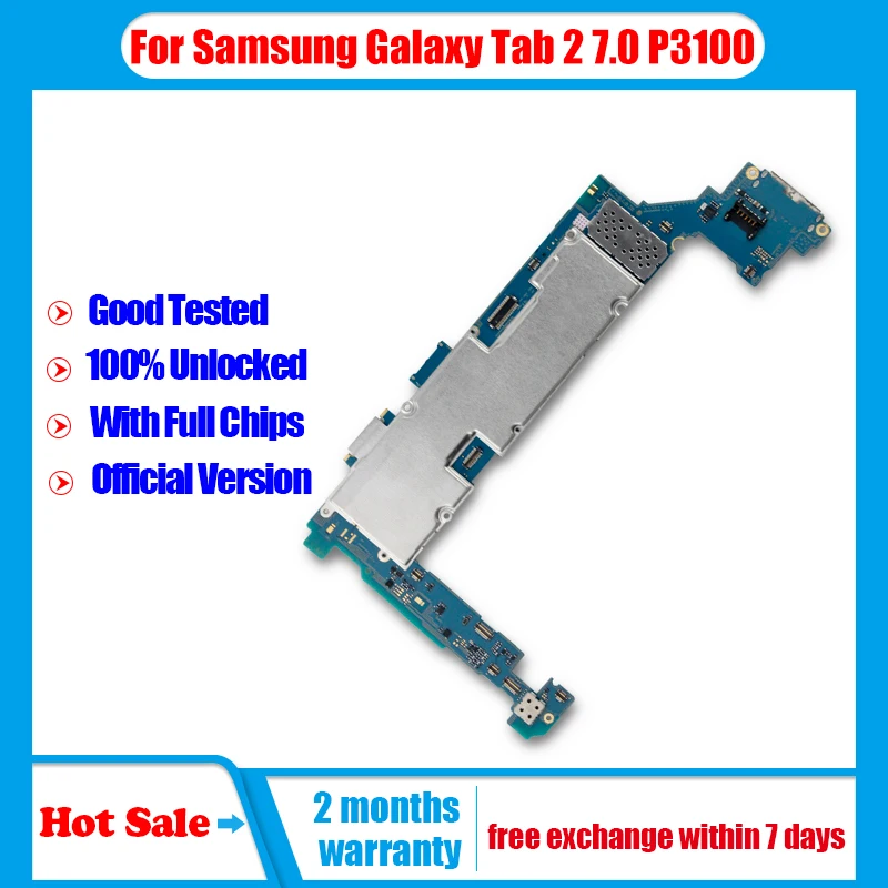Оригинальная разблокированная материнская плата для Samsung Galaxy Tab 2 7 0 Wi Fi 3G P3100