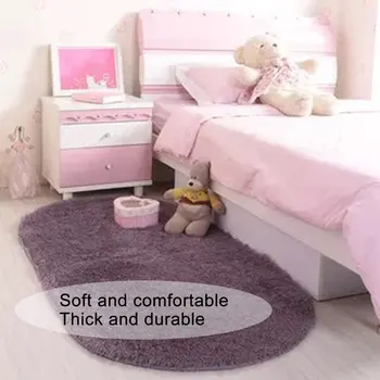 

Fluffy Oval Carpets For Living Room Decor For Bedroom Shaggy Area Rug Modern Mats Faux Fur Rugs Kids Room Long Plush Rugs