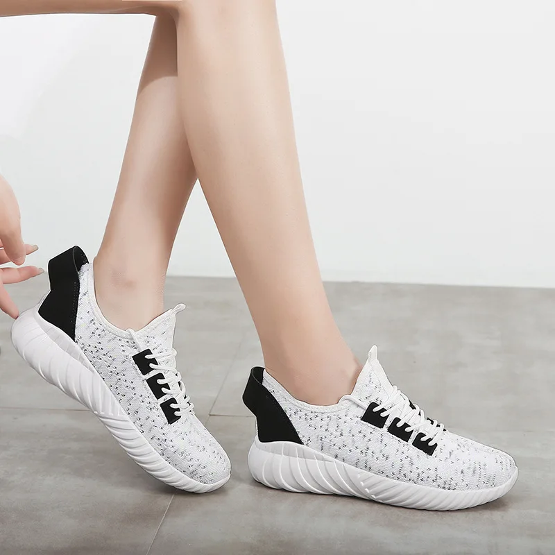Летняя элегантная ткань Спортивная обувь женская дышащая Уличная Повседневная обувь для бега универсальные повседневные кроссовки Женская обувь