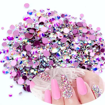 

1440pcs Glass Rhinestone ss3-ss8 Red Bottom White AB Flatback Glue Rhinestones for Nail Art Decoration DIY Jewelry Accessories E