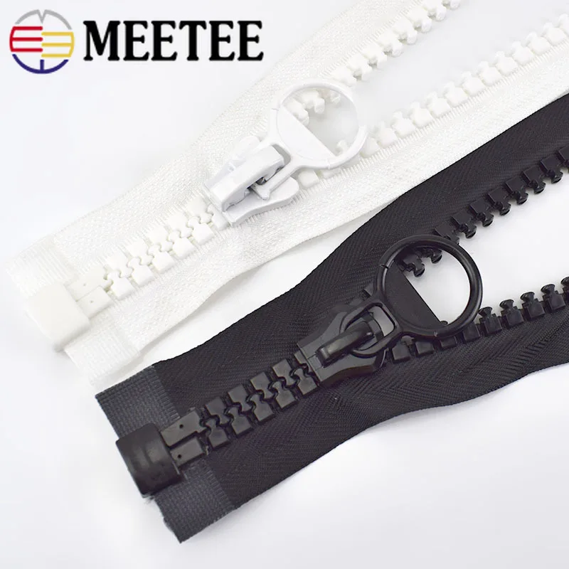 Meetee 20 #60/75/80/100/150/200 см очень большой полимерный молния белый и черный открытый