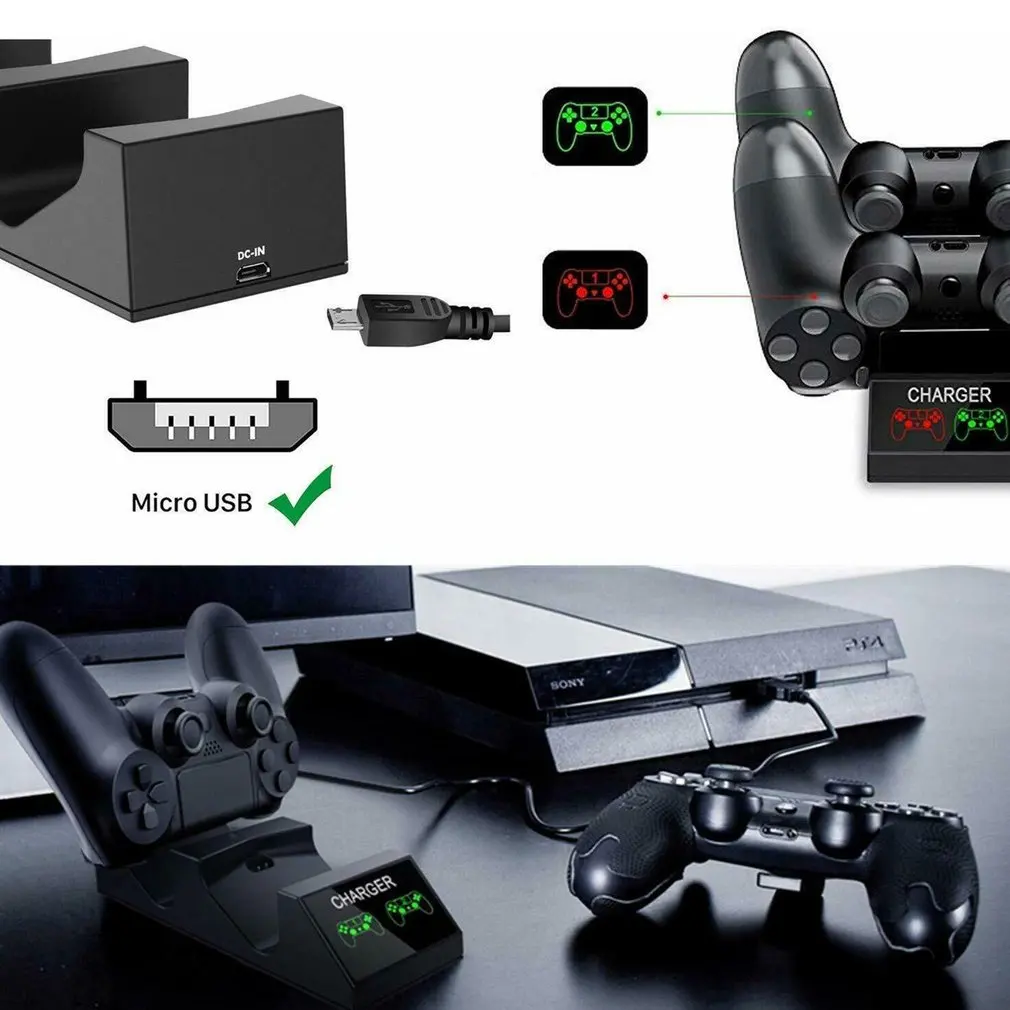 PS4 контроллер зарядное устройство PS4 USB зарядная док-станция зарядная станция для sony Playstation 4/PS4 Pro контроллер