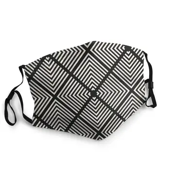 

Adult Big Mouth Print Face Fabric Masks Lattice Stripes Mouth Cover Reusable Protection Dust Washable Masks Proof Bacteria Mask