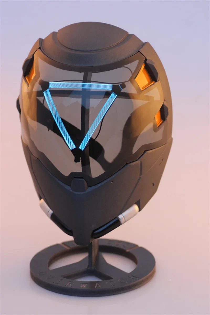 Бежевый Игра OW Ana Shrike маски для кожи с светодиодный Ана Светящийся Шлем для Косплей Ана костюм Arylic маска со светом без батареи - Цвет: Бежевый