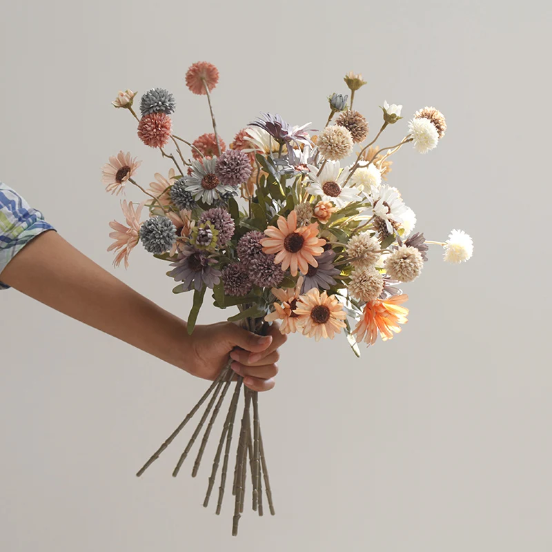 Ramo de Flores artificiales de Gerbera, ramo de Flores falsas, decoración de boda, Fiesta en casa, accesorios de bricolaje - 100 cosas bonitas para la casa