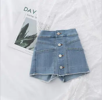 

2020 New Girls Denim Skirt Fashion Pockets Summer Girls Skirts 3-8t QH653