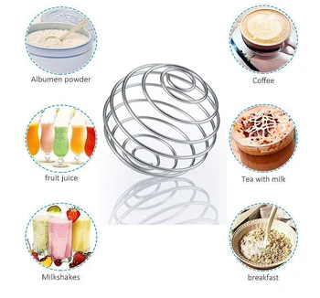 

Stainless Steel Whisk Ball Mixed Shaker Bottle Protein Fitness Water Bottle Juice Milk Mixer Creative Mixing Bar Drink Gadgets