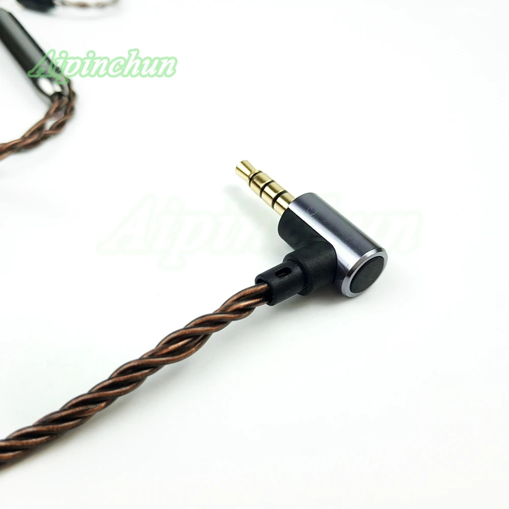 Aipinchun MMCX наушники кабель микрофон Регулятор громкости Замена для Shure SE215 SE315 SE425 SE535 SE846 3,5 мм L изгиб Jack