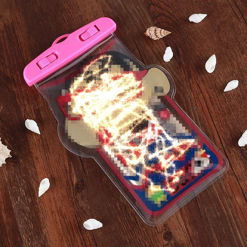 Мультфильм стерео моделирование прозрачный водонепроницаемый мешок iPhone 6 Plus водонепроницаемый чехол для телефона плавание пляж серфинг-сенсорный экран