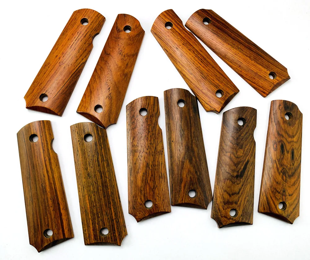 

TOtrait 1 Pair Natural CocoBolo Wood Non-slip Patches DIY Metarial Handle Scales for 1911 Grips Models
