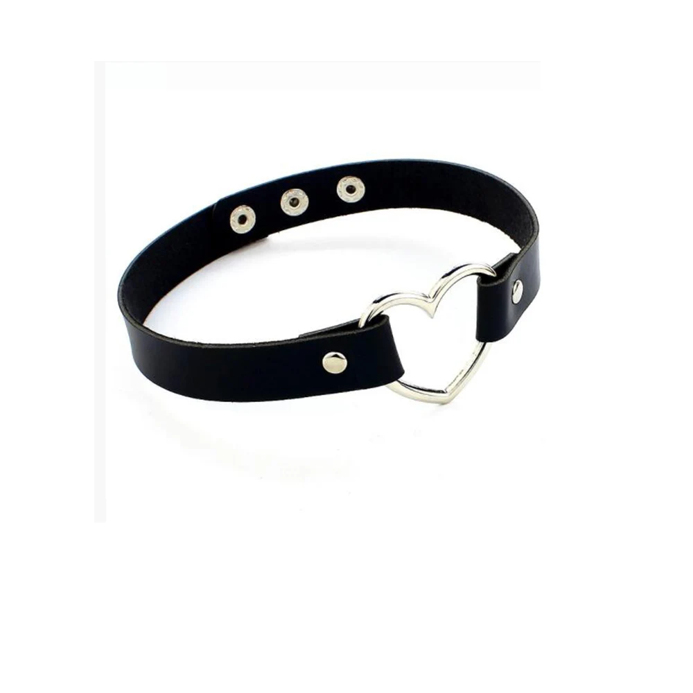 Fashion PU Leather Heart Choker Necklace Women Necklaces Punk Statement Jewelry Wedding Bride Gift Chocker Collier Femme | Украшения и