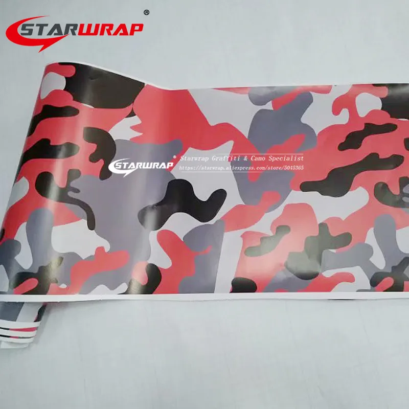 Star wrap маленькая белая красная черная камуфляжная виниловая наклейка покрытие на автомобиль снег камуфляж для автомобиля наклейка с воздушным бесплатно грузовик покрытие автомобиля