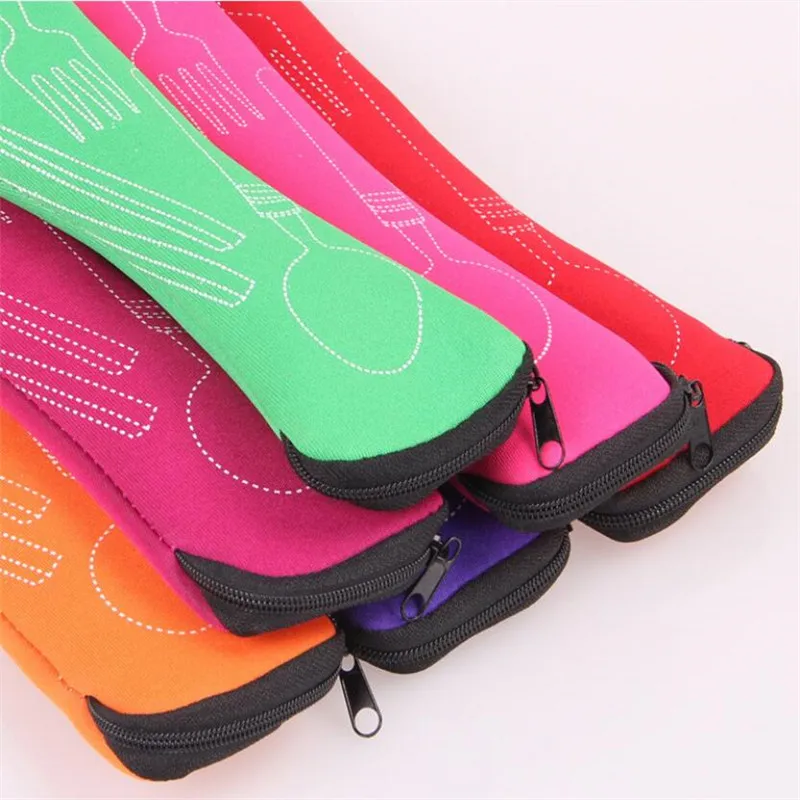 Tableware Box Portable Flip Cover Type Cutlery Case for Kitchen Students Household Utensils Dinnerware Bag Dinner Pouch with Zipper tableware storage bag tableware storage box