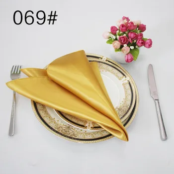 

NP002 cheap popular 40cm*40cm custom made burgundy green blue gold navy silver grey black white red lilac satin table napkin