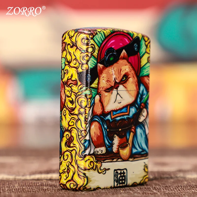 Guochao Zoro Lighter Creative Paint Uncle Cao's Retro Grinding Wheel Individual Wind-proof Kerosene Lighter Sends Boyfriend