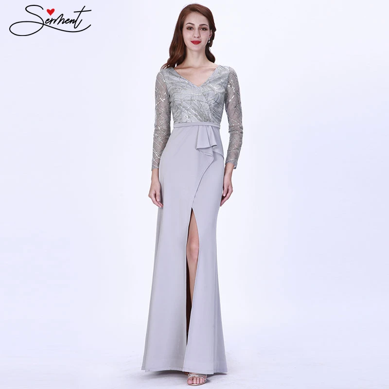 

OLLYMURS New Elegant Woman Evening Gown High-end Elegant Sexy Split Striped Mermaid Evening Dress Suitable for Formal Parties
