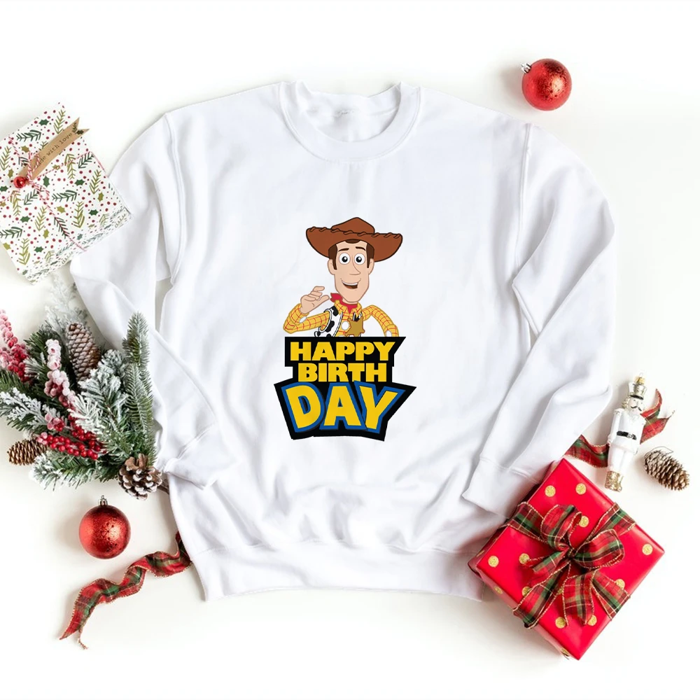 Sudadera con estampado de dibujos animados Toy Story Woody para niños, suéter con capucha de la serie Disney, de feliz cumpleaños, superventas|Sudaderas con capucha y sudaderas| AliExpress