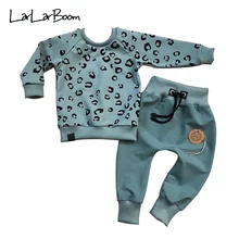 LarLarBoom/комплекты для детей модный свитер с длинными рукавами и леопардовым принтом+ штаны костюм для отдыха из 2 предметов комплекты одежды для мальчиков и девочек