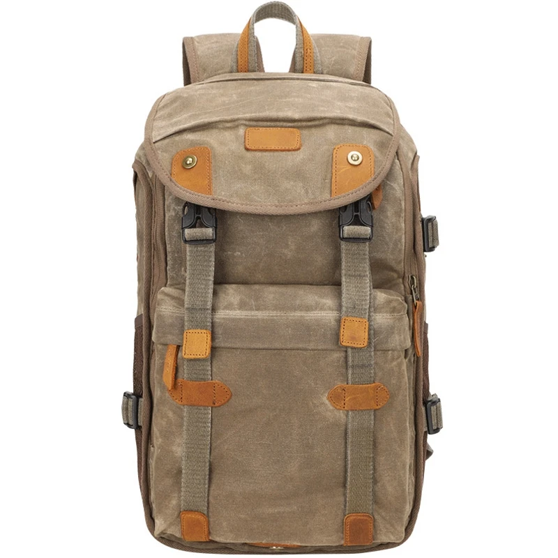 

AMS-Multifunctional Batik Canvas Camera Backpack Dslr Camera Bag Outdoor Waterproof Dustproof Photography Bag for Digital Slr