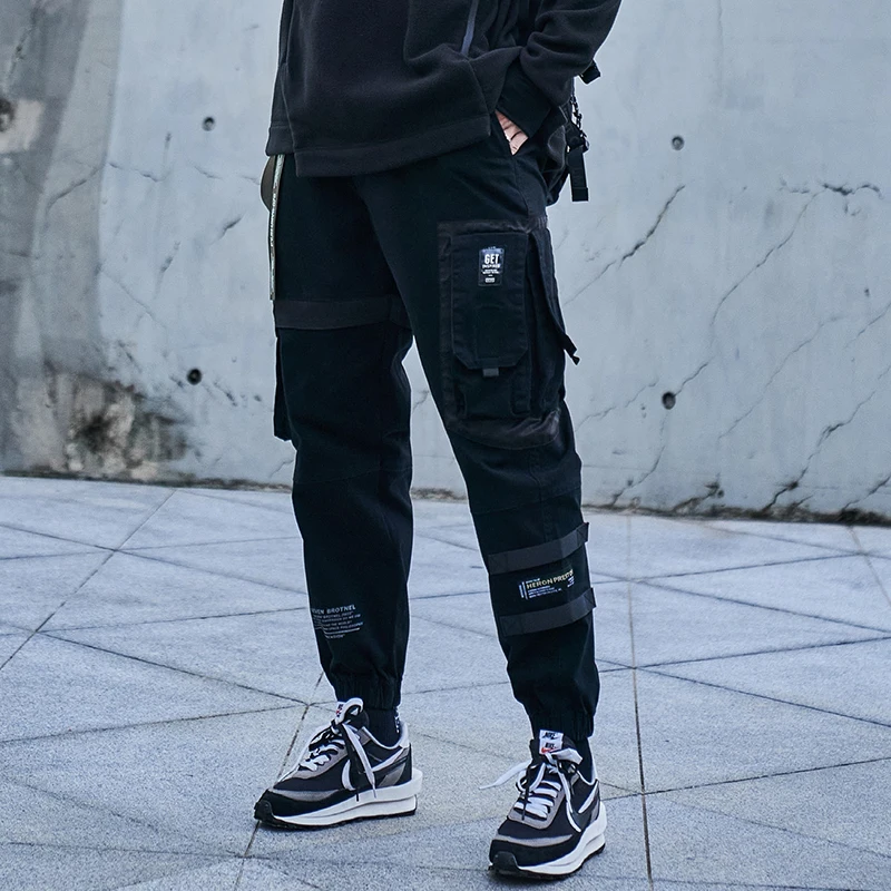 Cargo Pants Men Single Road Side Pockets Hip Hop