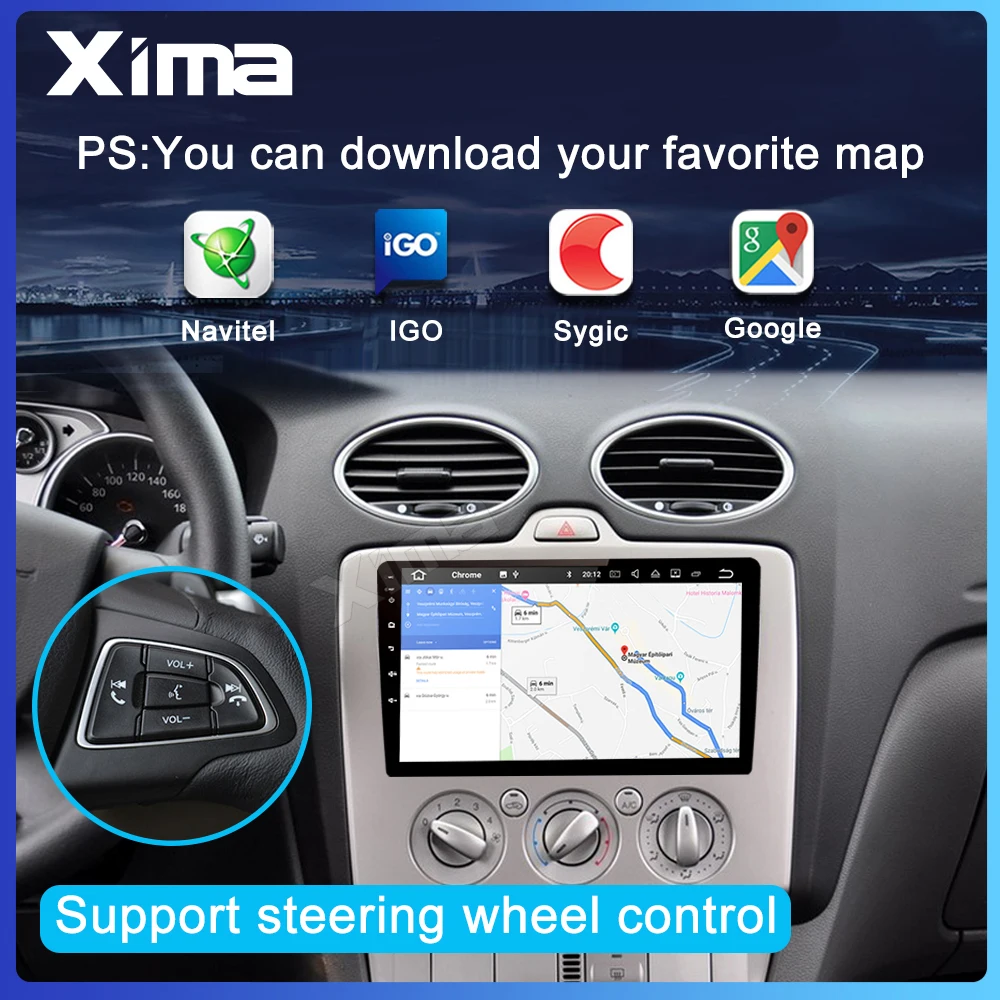 9 дюймов Android 9,0 автомобильный Радио dvd-плеер для ford focus EXI MT 2 3 Mk2 2004 2005 2006 2007-2011 2Din gps мультимедийный плеер
