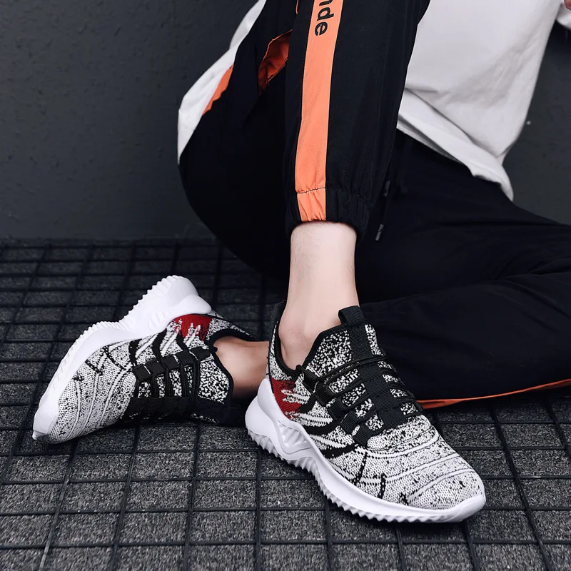 

Fly Netting Surface Athletic Shoes Men Casual Summer Breathable Running Basketball 2019 New Style Online Celebrity Travel Men Sh