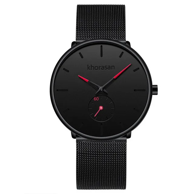 M black red Herren Uhren мужские модные часы Классические наручные часы Роскошные ультра тонкие часы Montre Homme Бизнес Кварцевые часы reloj hombre - Цвет: M black red
