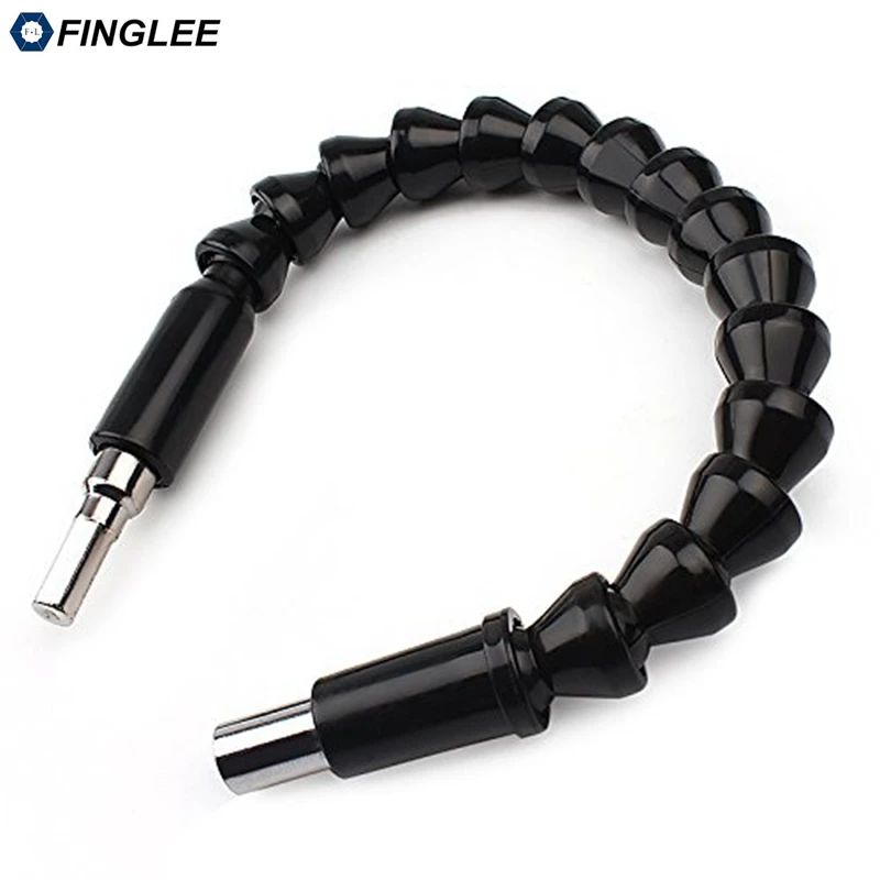 

FINGLEE 300mm Screwdriver Universal Shaft Flexible Shaft Hex Flex Electric Drill Extension Screwdriver Bit Holder Connect Rod