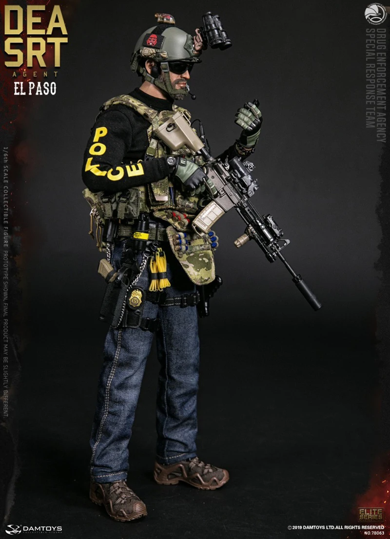 2 PC DAM 78063 1//6 DEA SRT Special Response Team Agent El Paso Flash bomb model